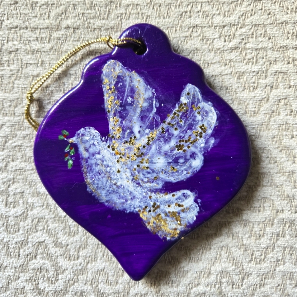 Handpainted Dove Christmas Ornament